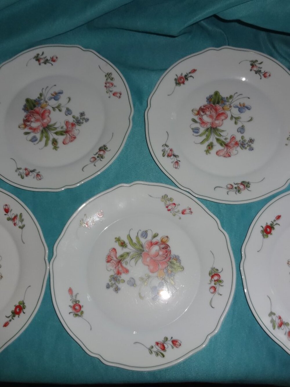 5-ARC Arcopal Provincial  10" Dinner Plates 1960’s France scalloped edge